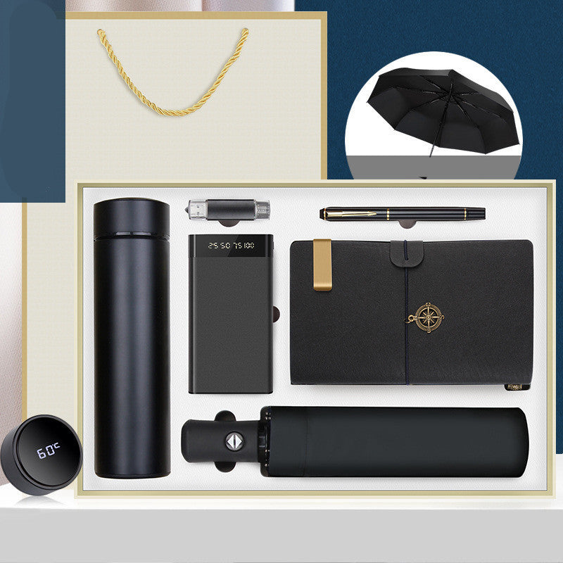 Executive Business Gift Set - Umbrella, Notebook & Thermos