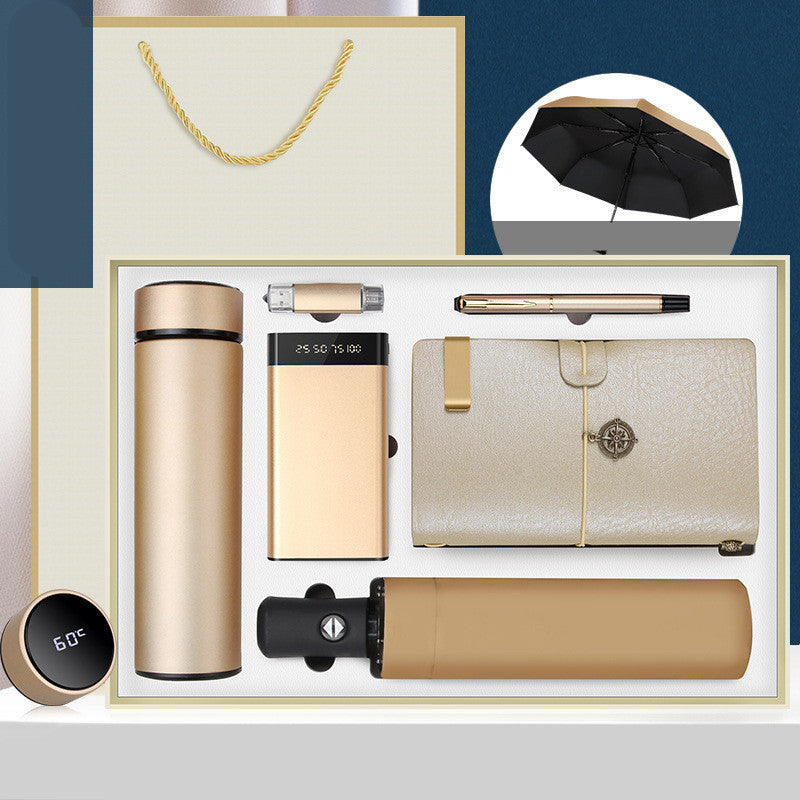 Executive Business Gift Set - Umbrella, Notebook & Thermos