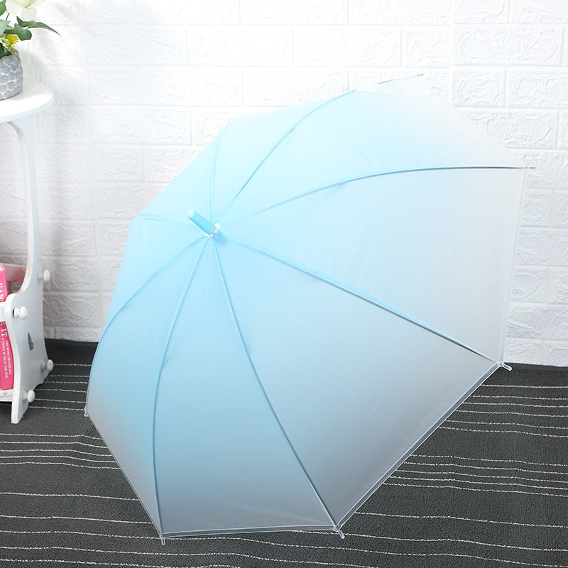 Plain Long Handle Transparent Umbrella