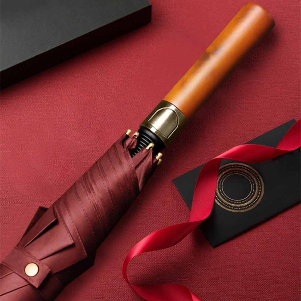 Long Handle Umbrella with Wooden Handle