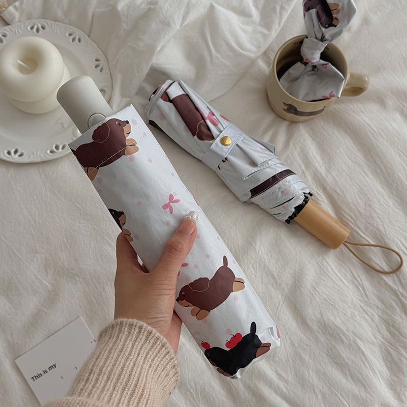 Cartoon Foldable And Portable Vinyl Umbrella