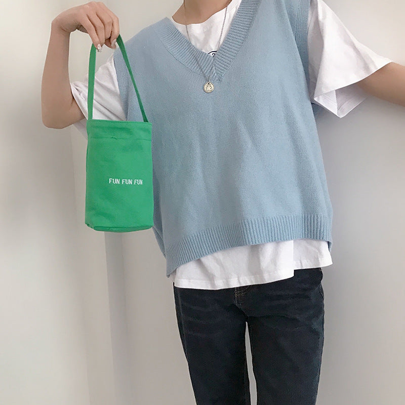 Solid Color Canvas Umbrella Bag