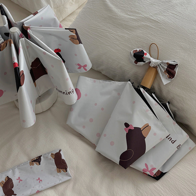 Cartoon Foldable And Portable Vinyl Umbrella