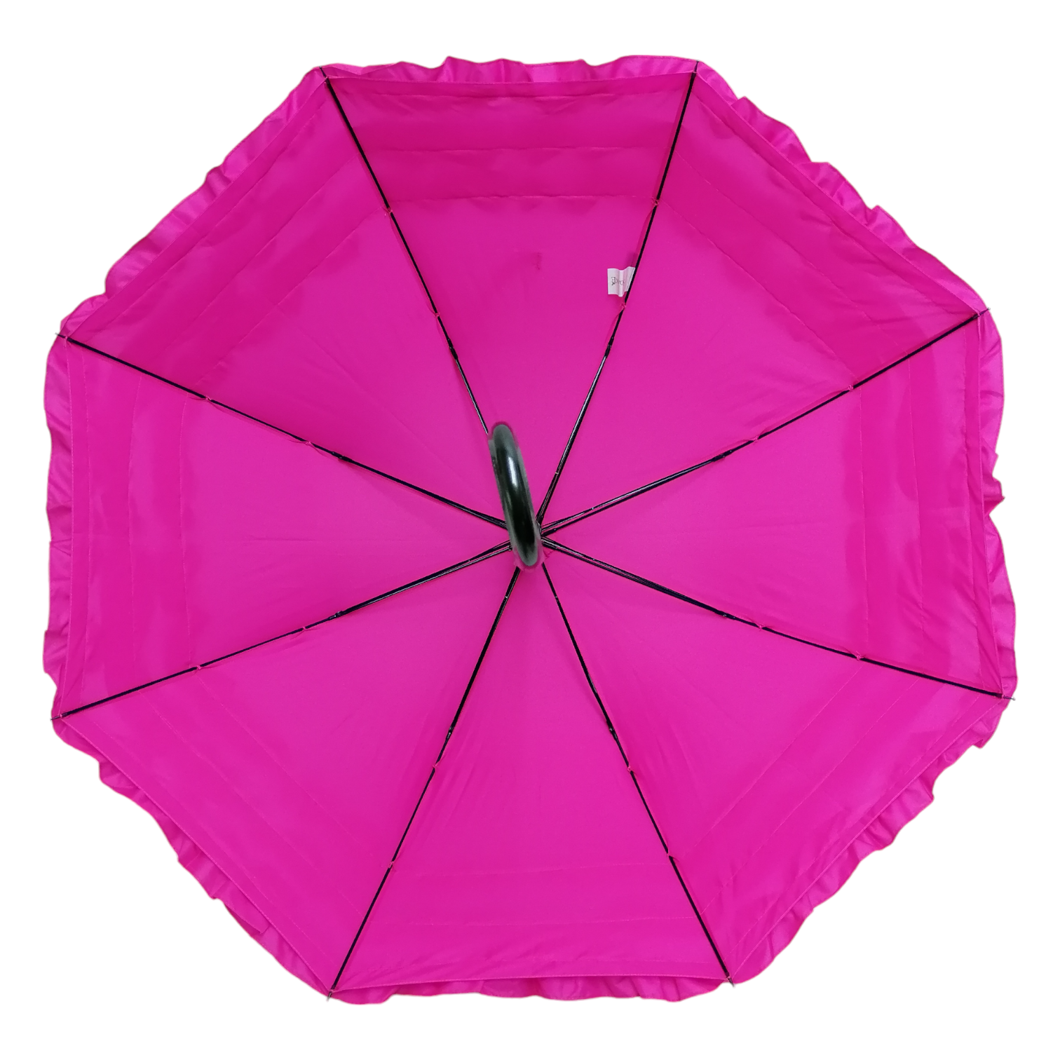 Boutique Triple Frill Stick Auto Umbrella Rose red