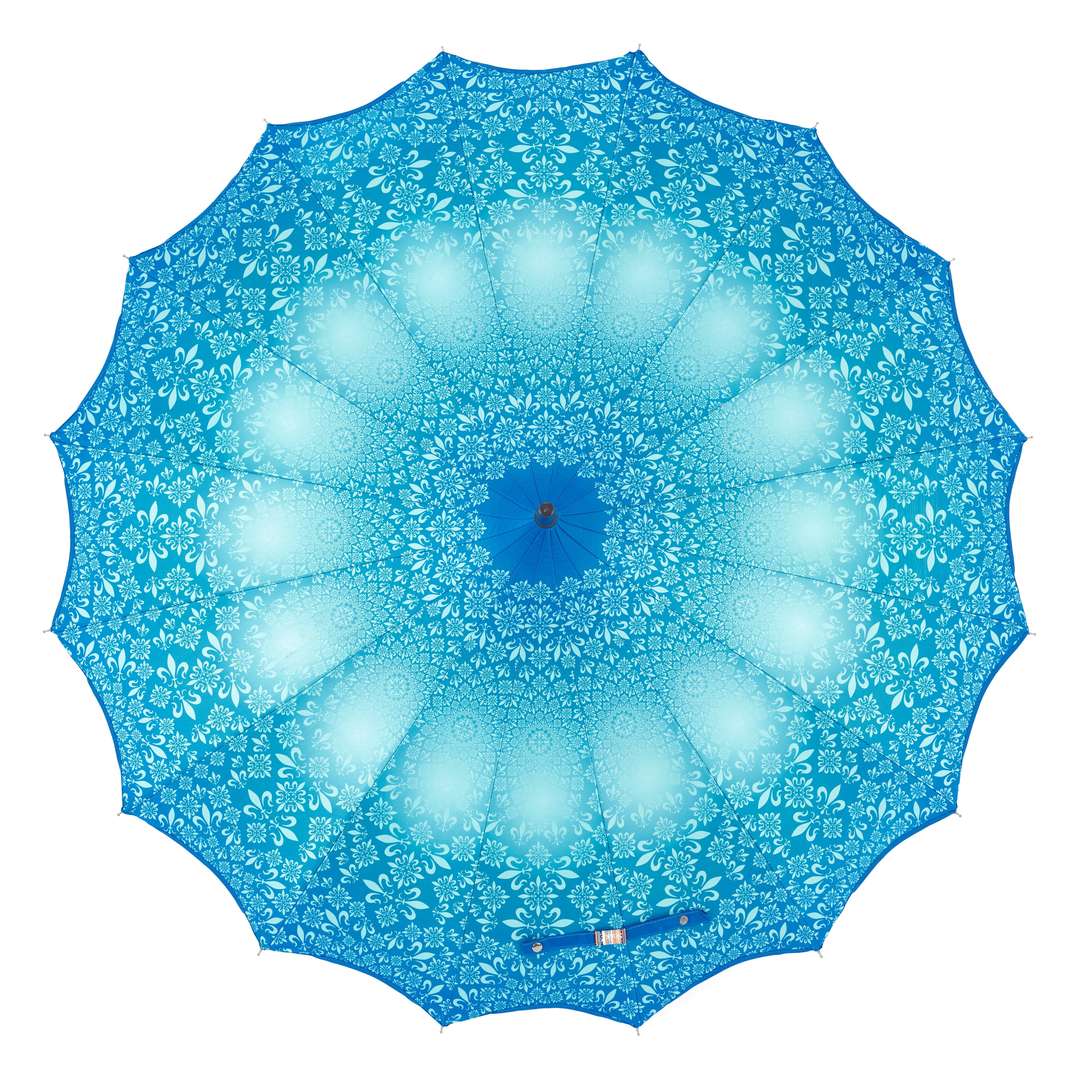 Boutique Patterned Pagoda with Scalloped edge Teal