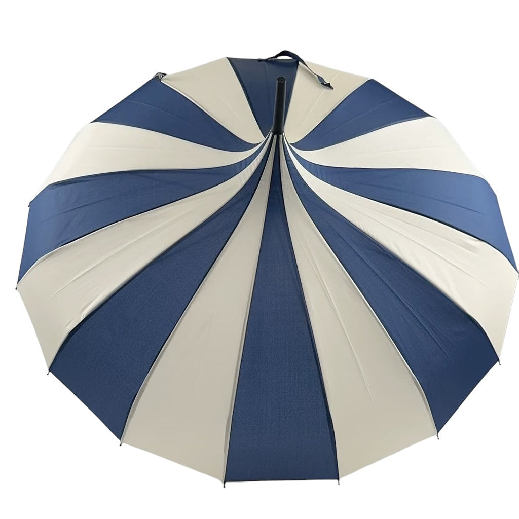 Boutique Classic Pagoda Umbrella in Navy and Cream