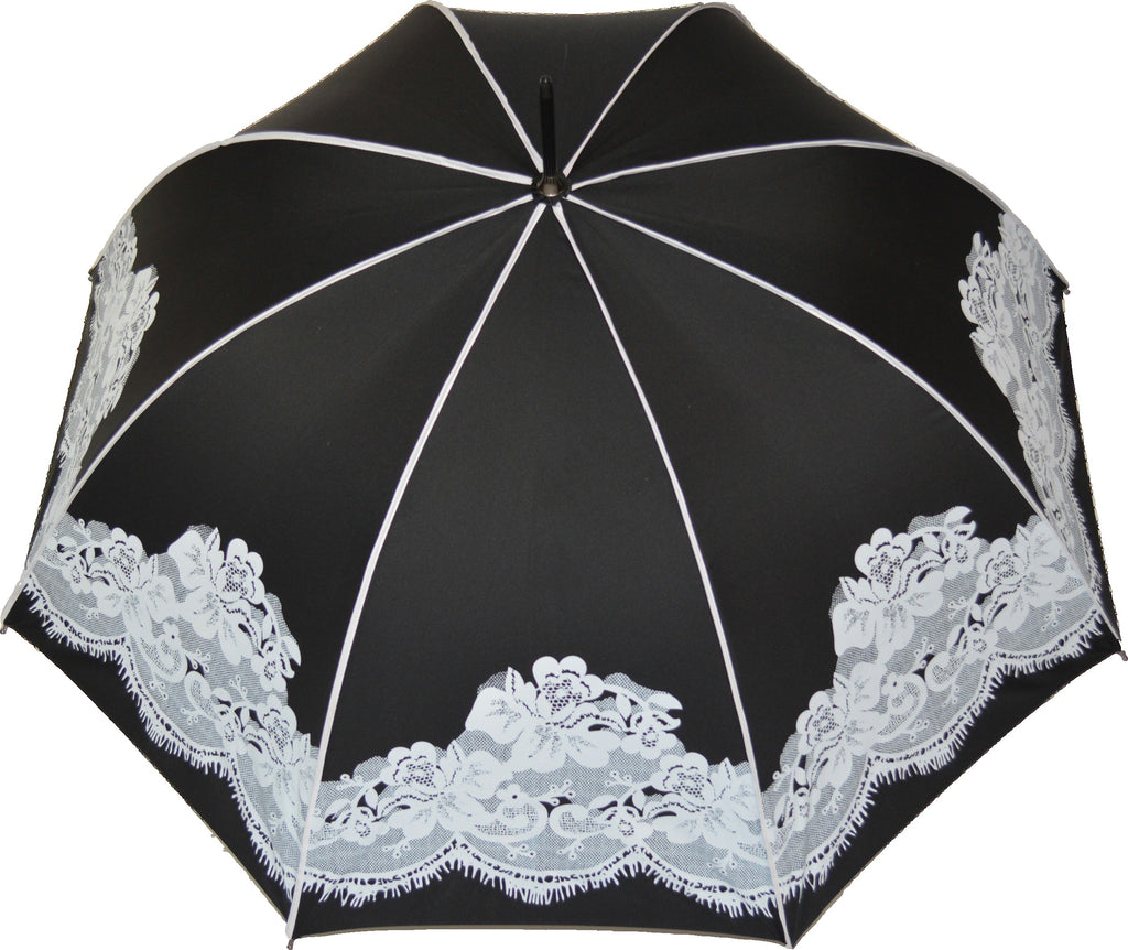 Boutique Vintage Print Umbrella Black