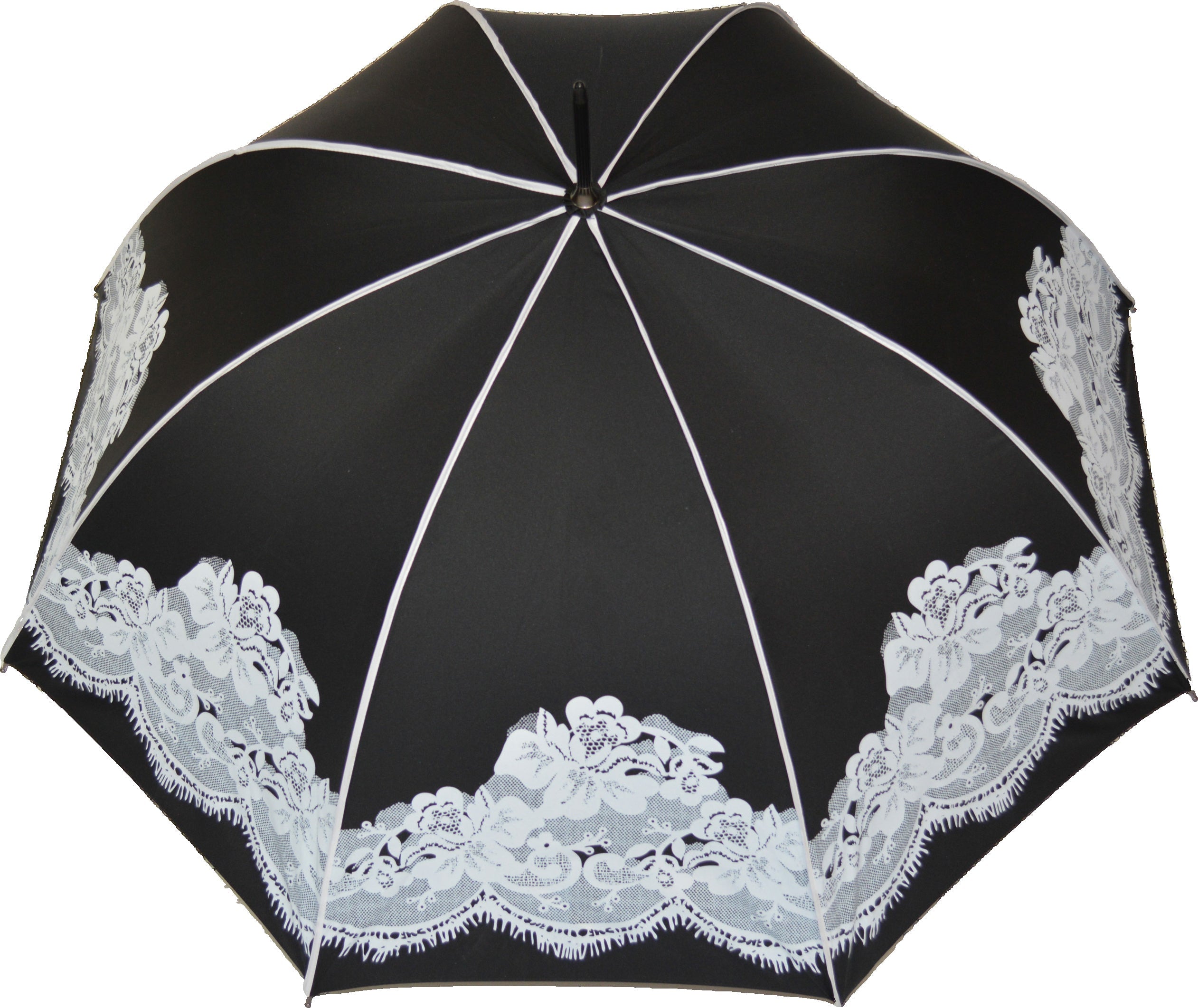 Boutique Vintage Print Umbrella Black
