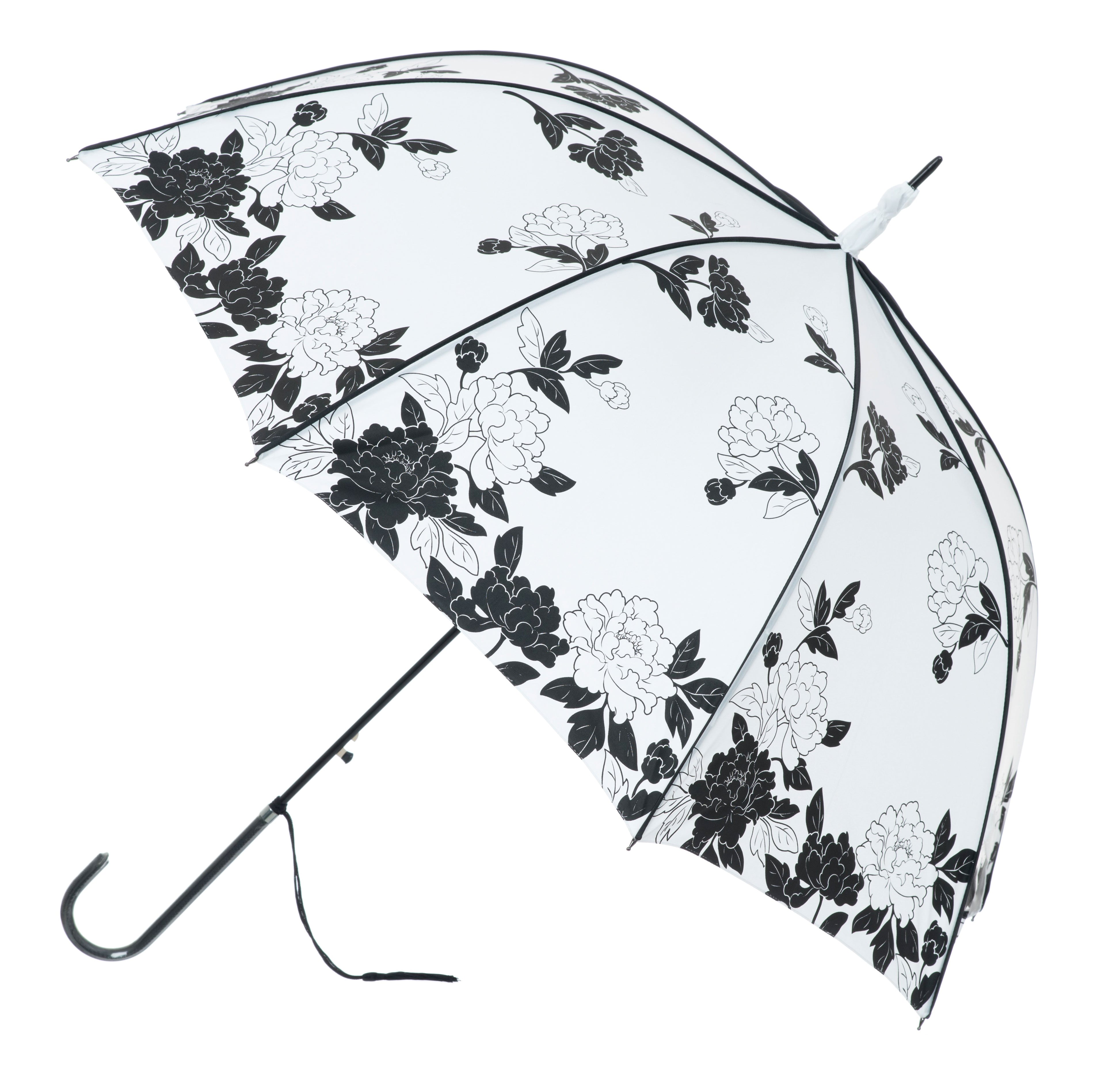 Boutique Vintage Print White/Black Leaves Stick