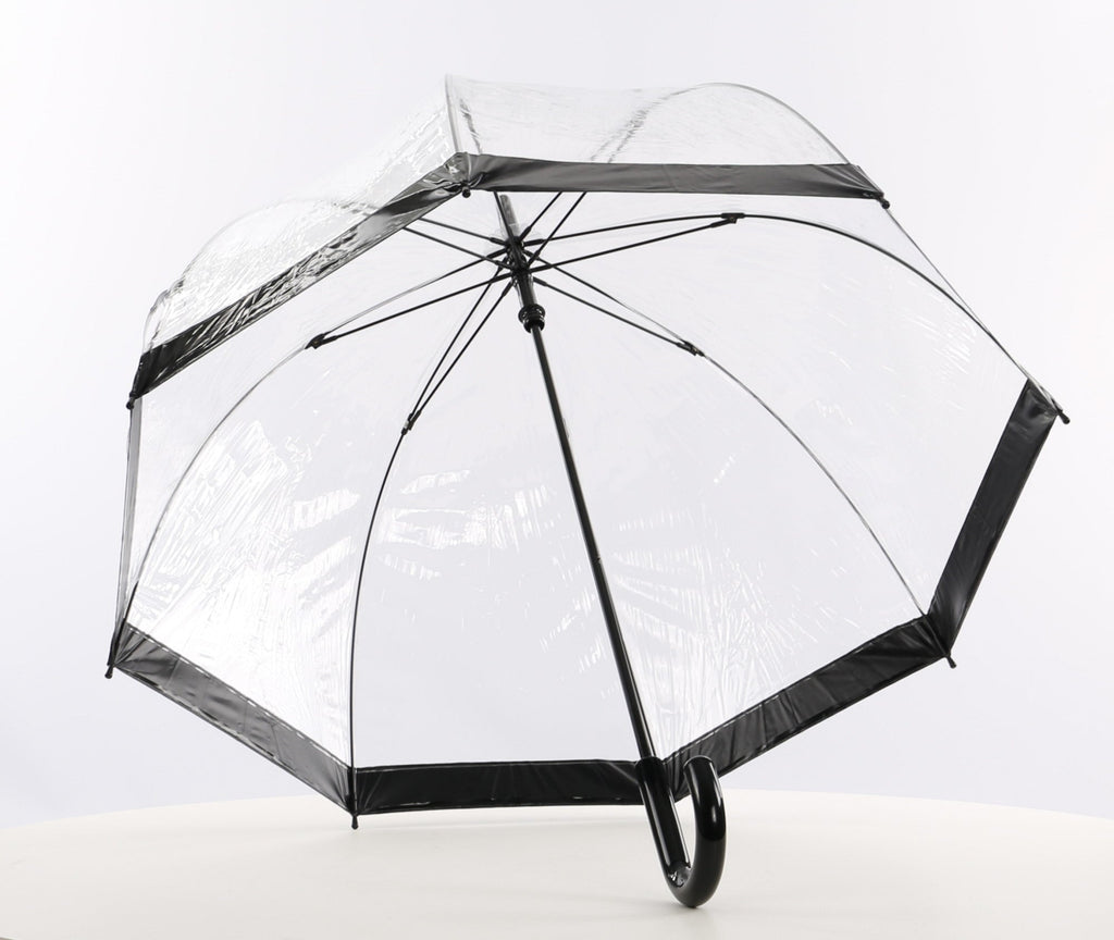 Everyday Clear Vinyl Dome Umbrella Black