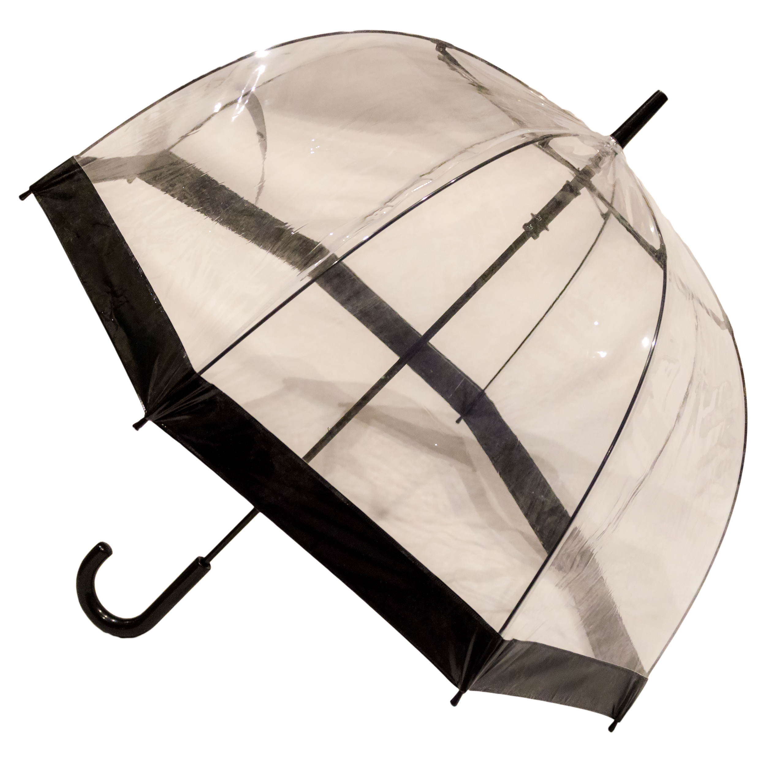 Everyday Clear Vinyl Dome Umbrella Black