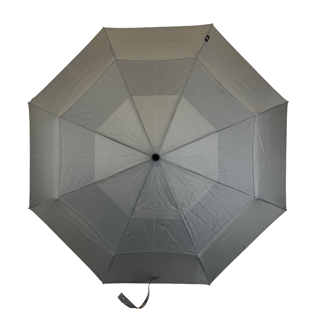 Gents Auto Compact Umbrella Grey (Wood effect/Matt ABS handle)