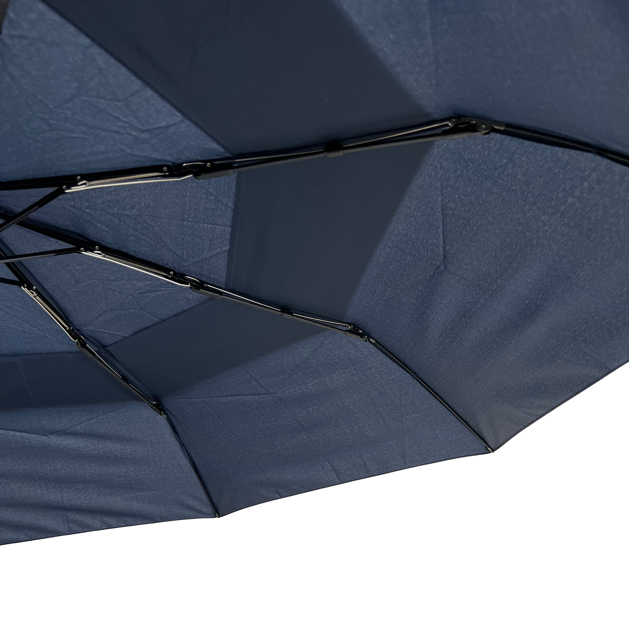 Gents Auto Compact Umbrella Navy (Wood effect/Matt ABS handle)