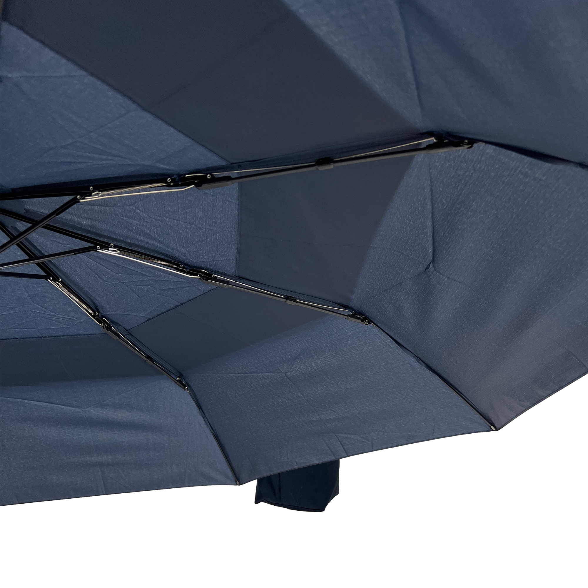 Gents Auto Compact Umbrella Navy with hook handle