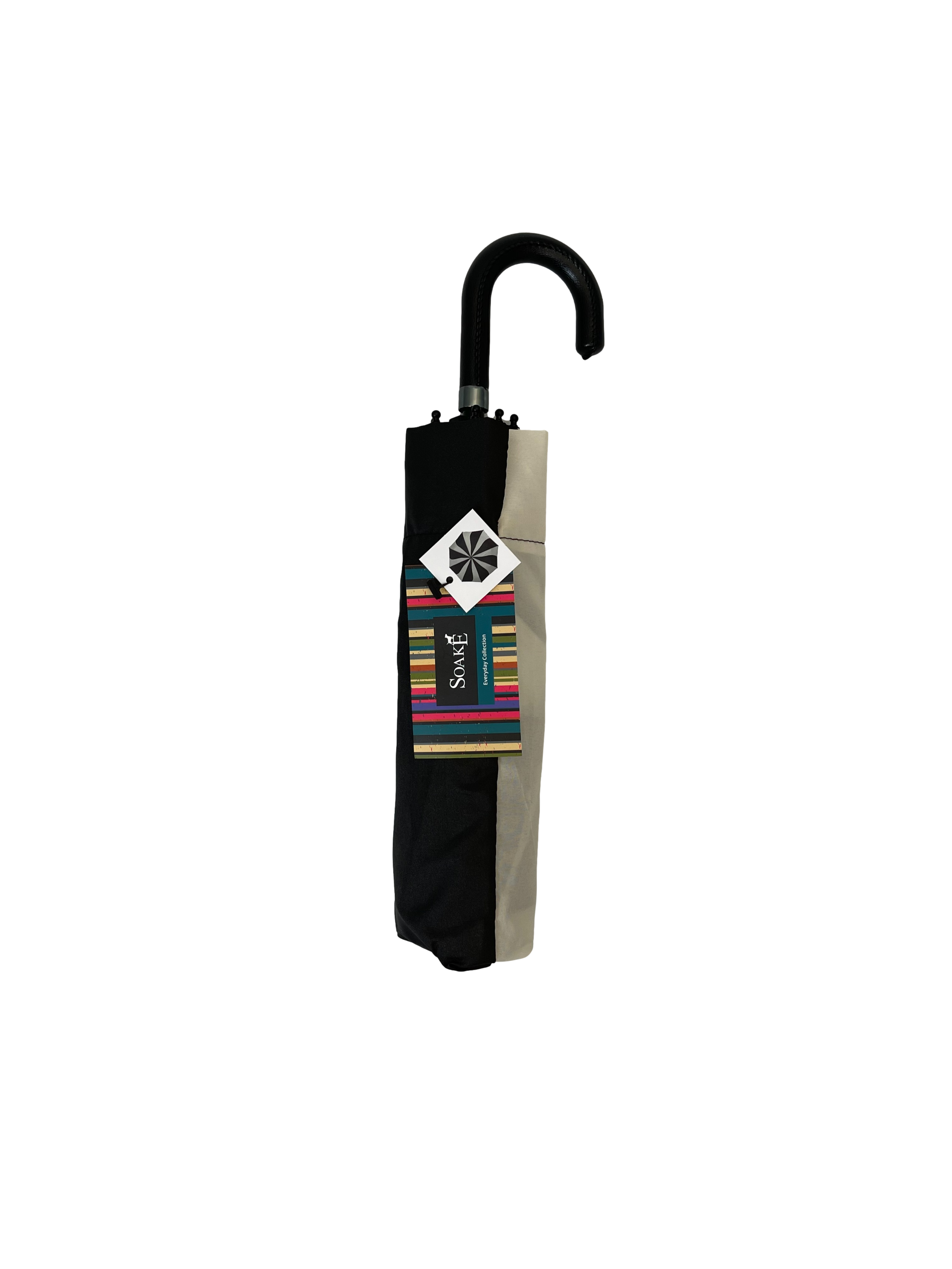 Everyday Swirl Folding Umbrella Black/Cream