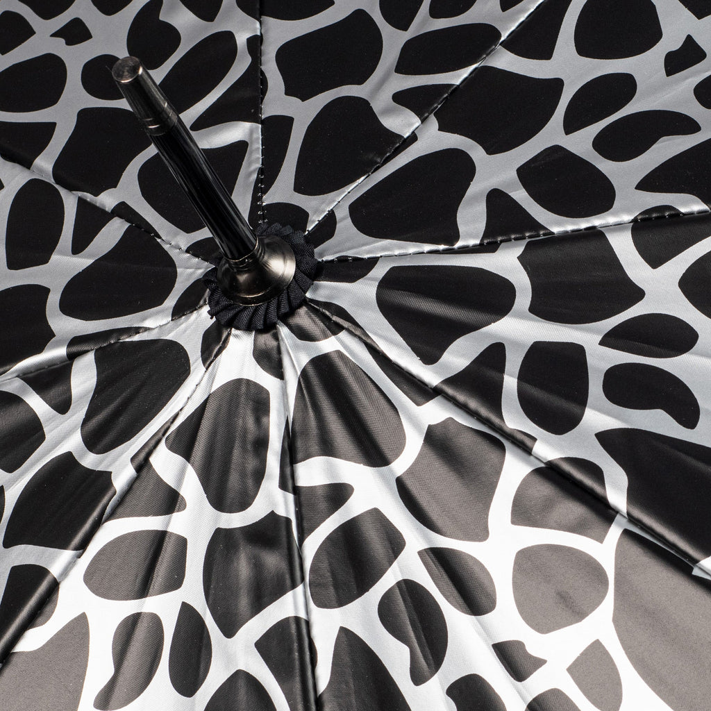 Everyday Giraffe Print (Metallic) Silver Stick Umbrella