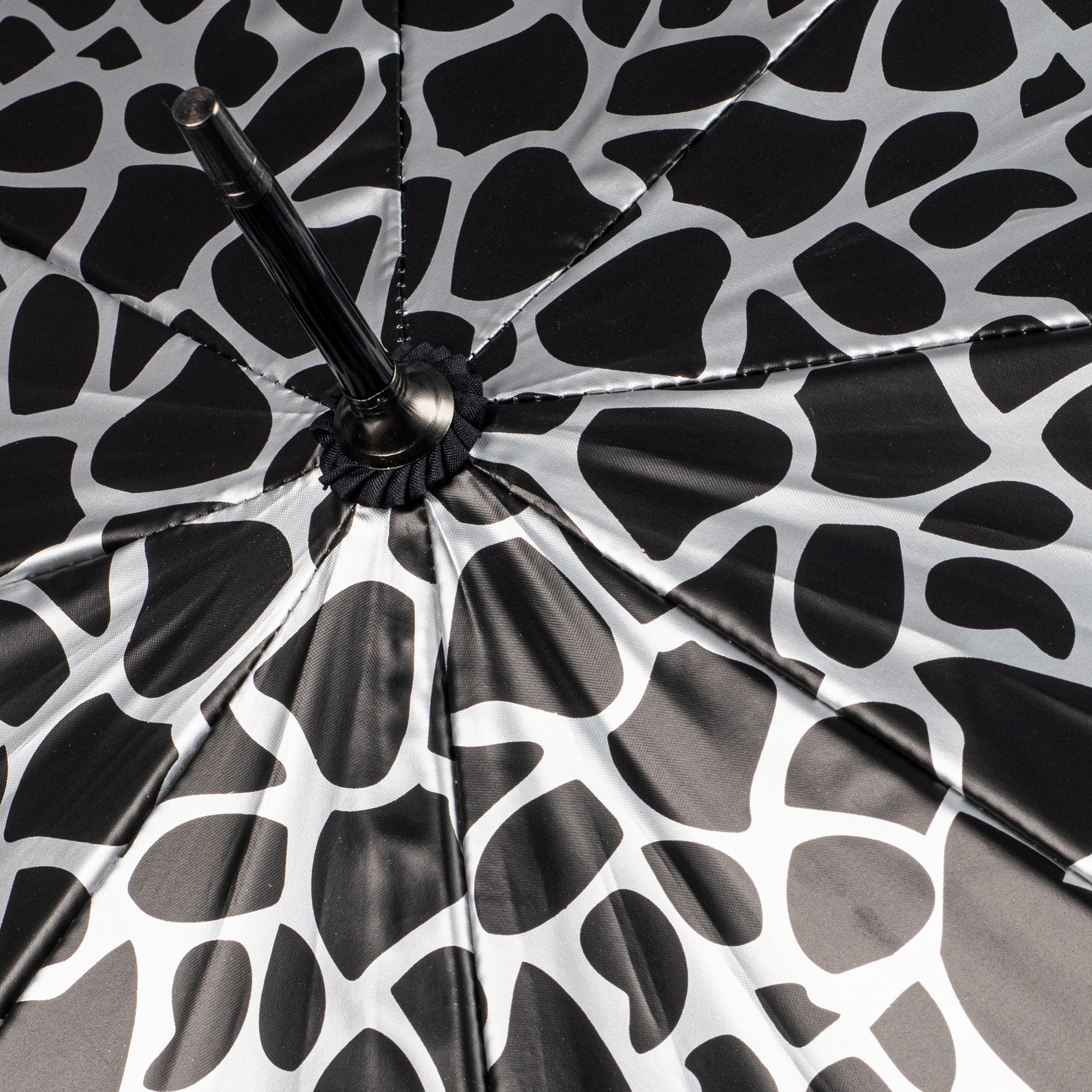 Everyday Giraffe Print (Metallic) Silver Stick Umbrella