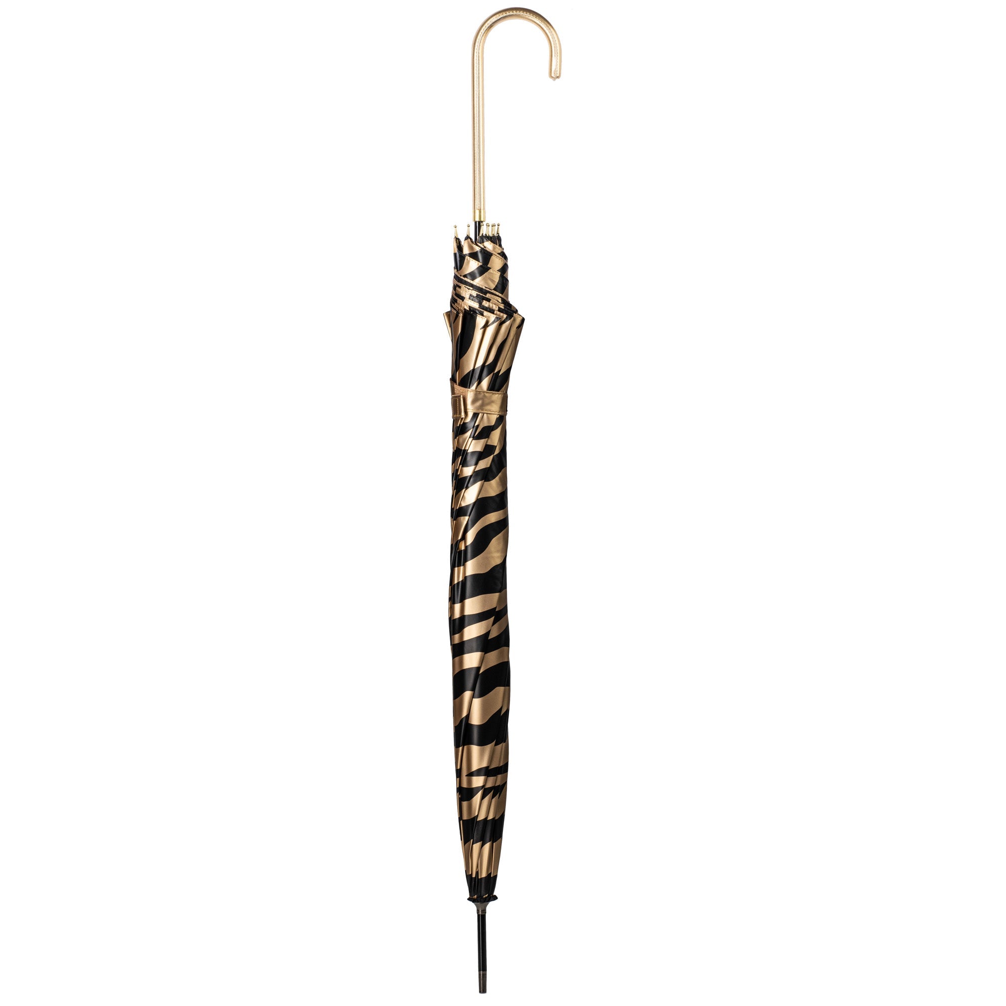Everyday Zebra Print (Metallic) Gold Stick Umbrella