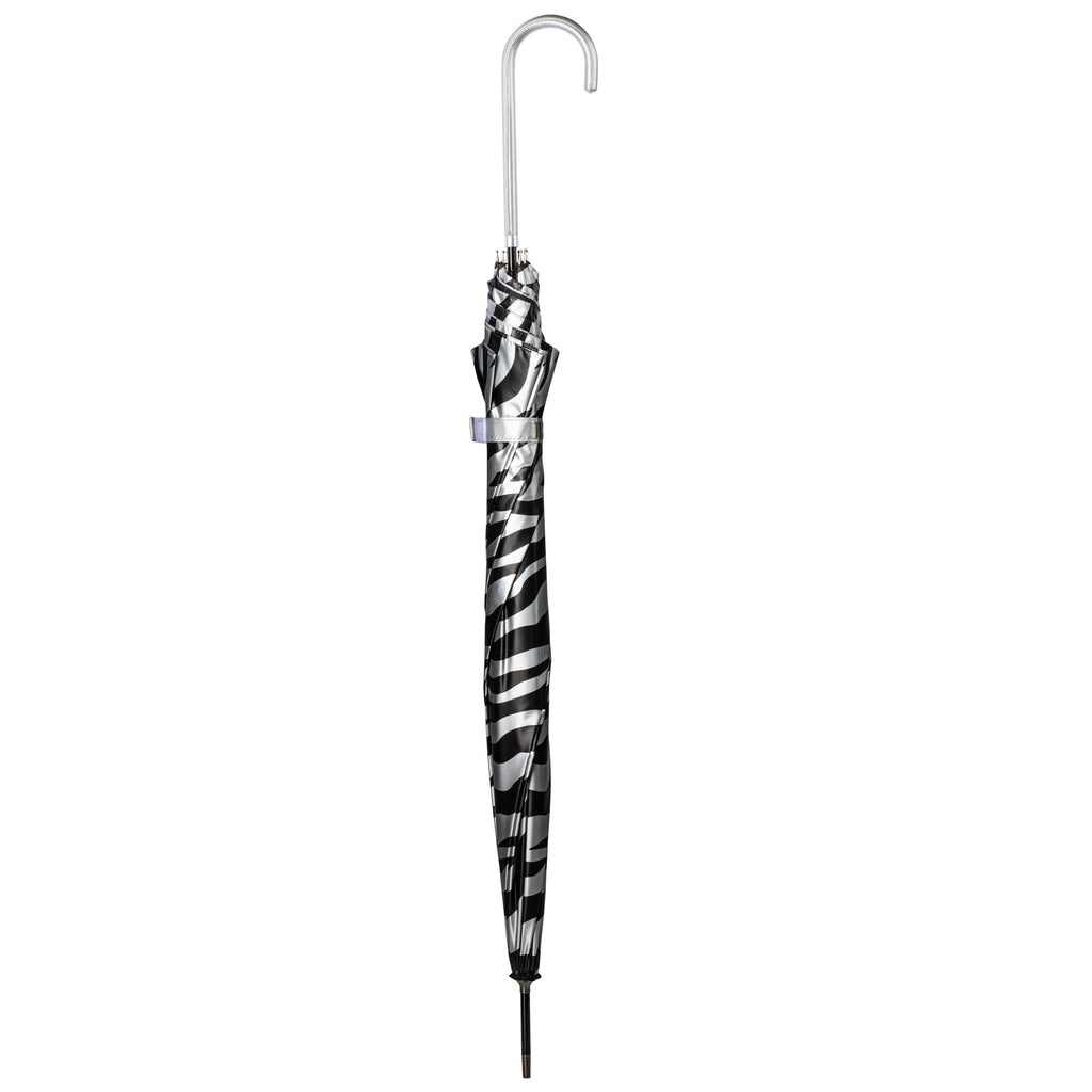 Everyday Zebra Print (Metallic) Silver Stick Umbrella
