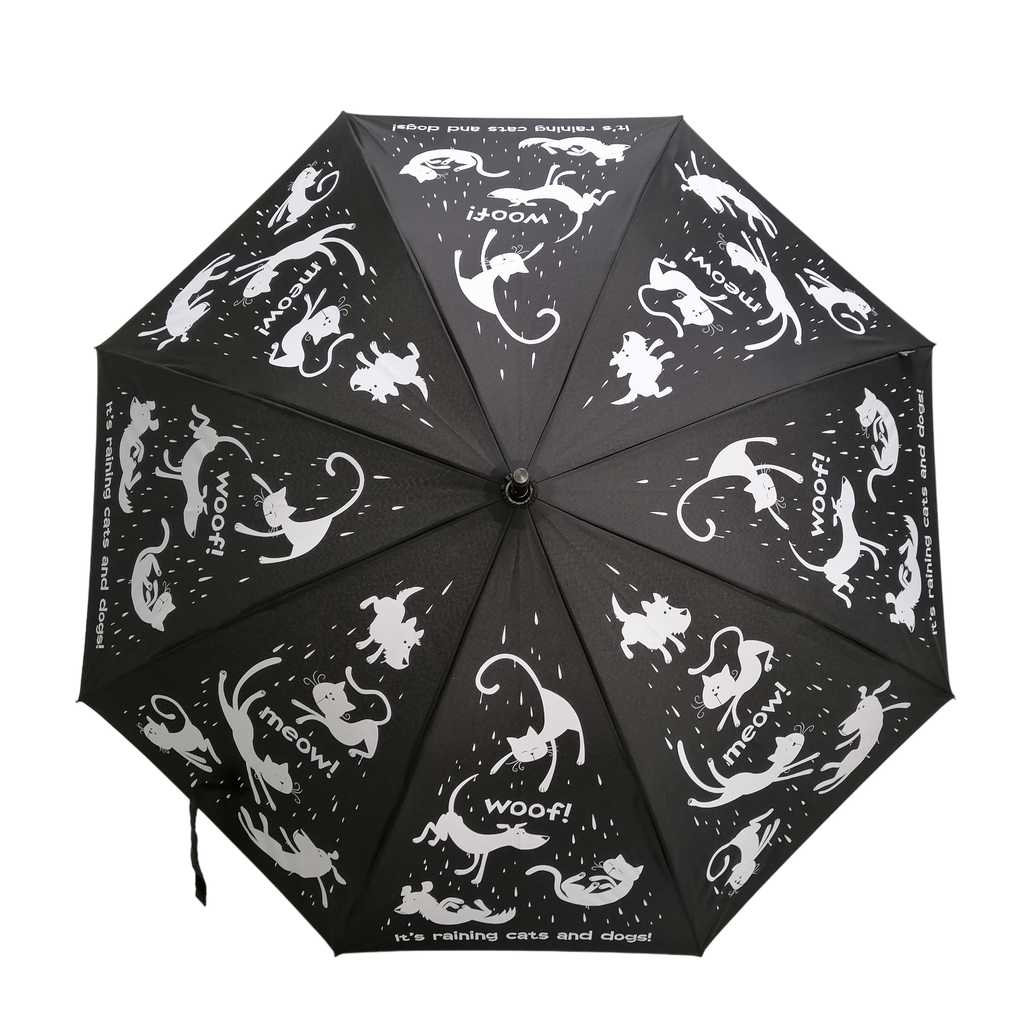Everyday Raining Cats and Dogs Stick Umbrella