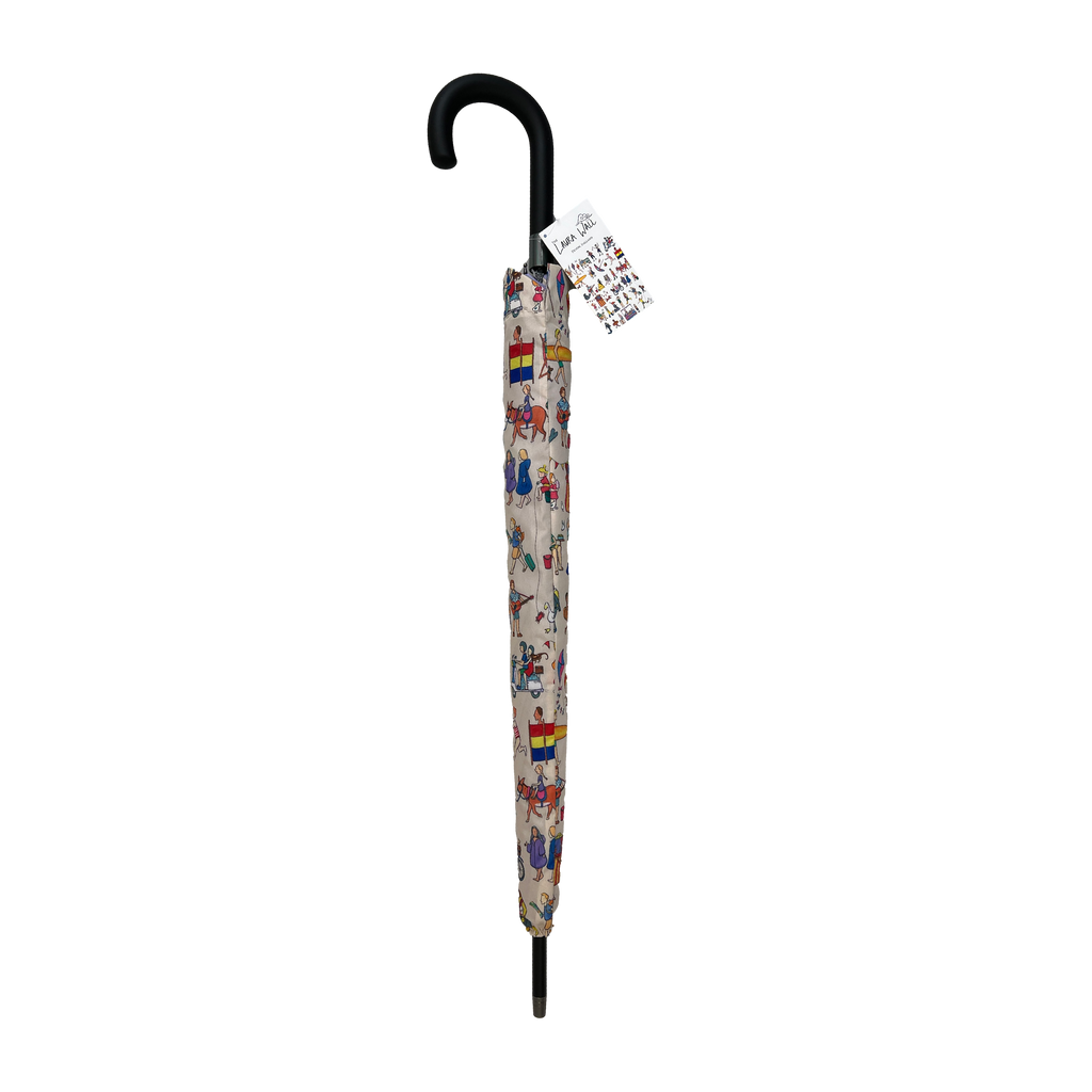 Laura Wall Seaside Shenanigans Dual canopy Stick Umbrella