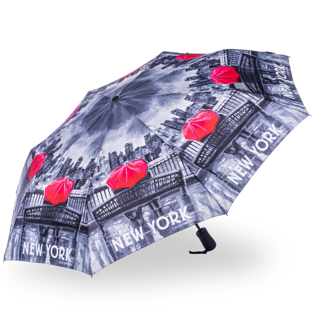 StormKing Folding City Umbrella New York Black and White by Soake