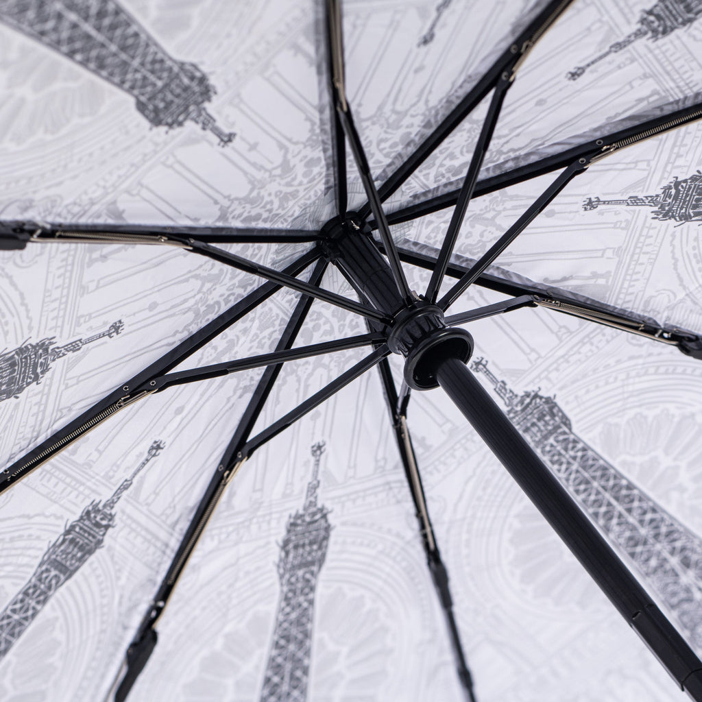 StormKing Folding City Umbrella Paris Black and White by Soake