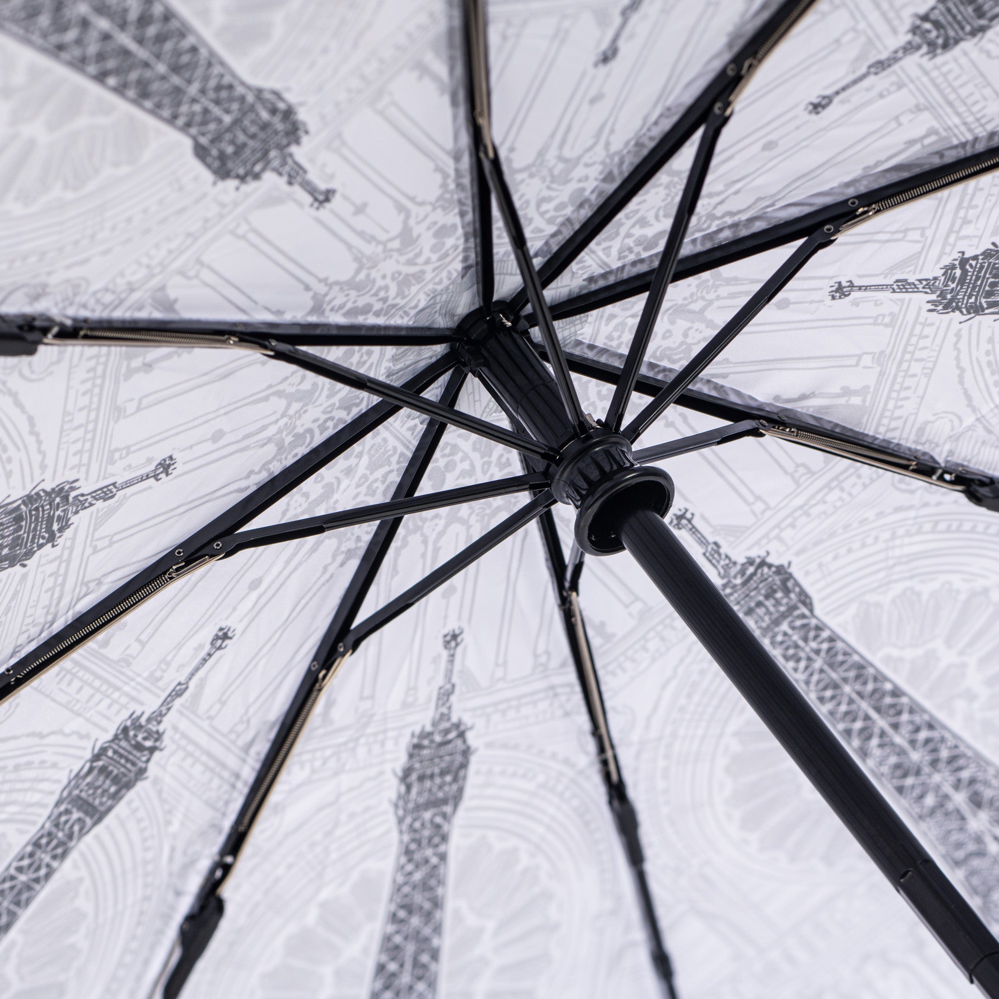 StormKing Folding City Umbrella Paris Black and White by Soake