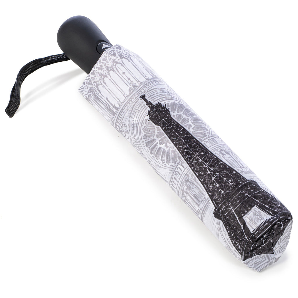 StormKing Folding City Umbrella Paris Black and White by Soake