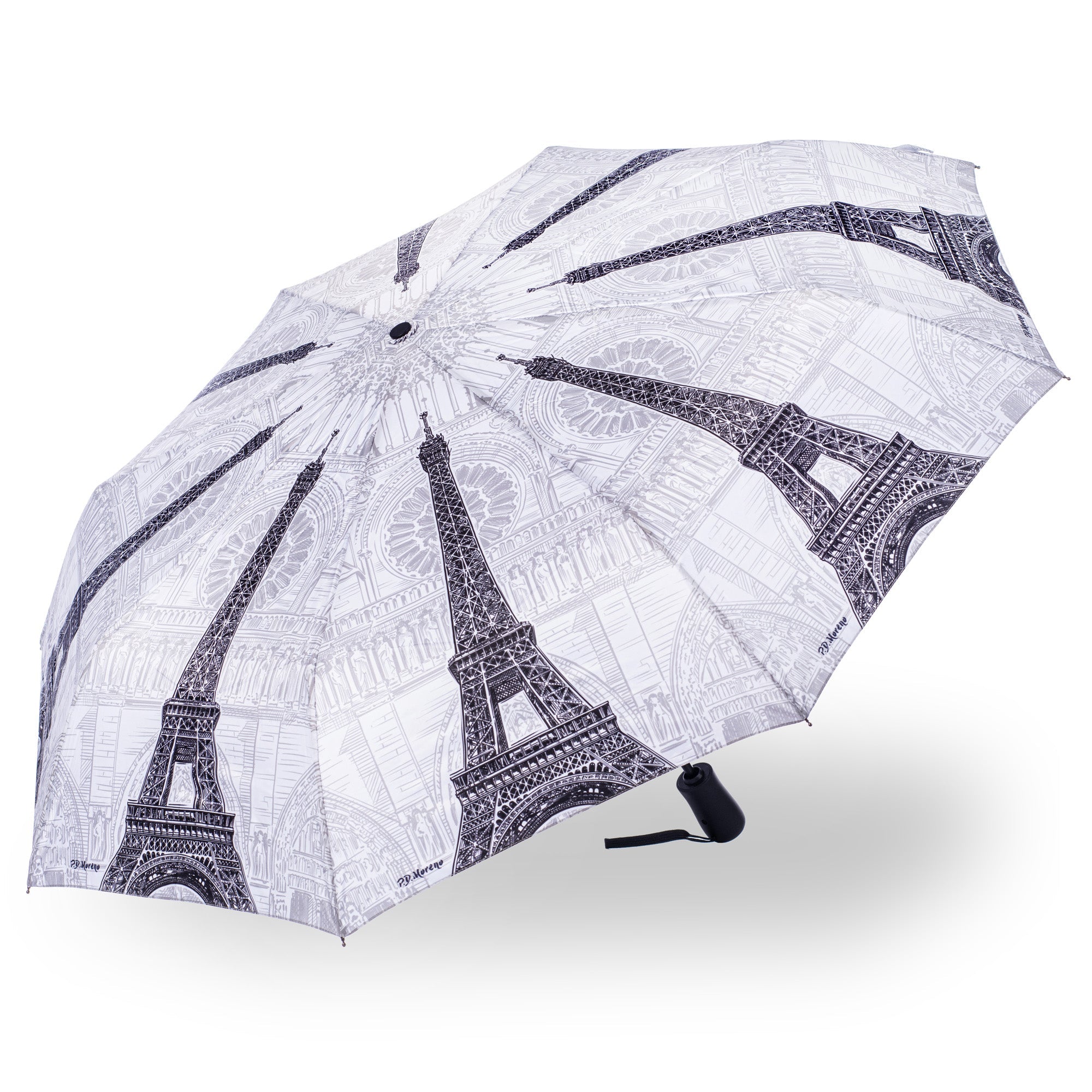 StormKing Folding City Umbrella Paris Black and White by Soake