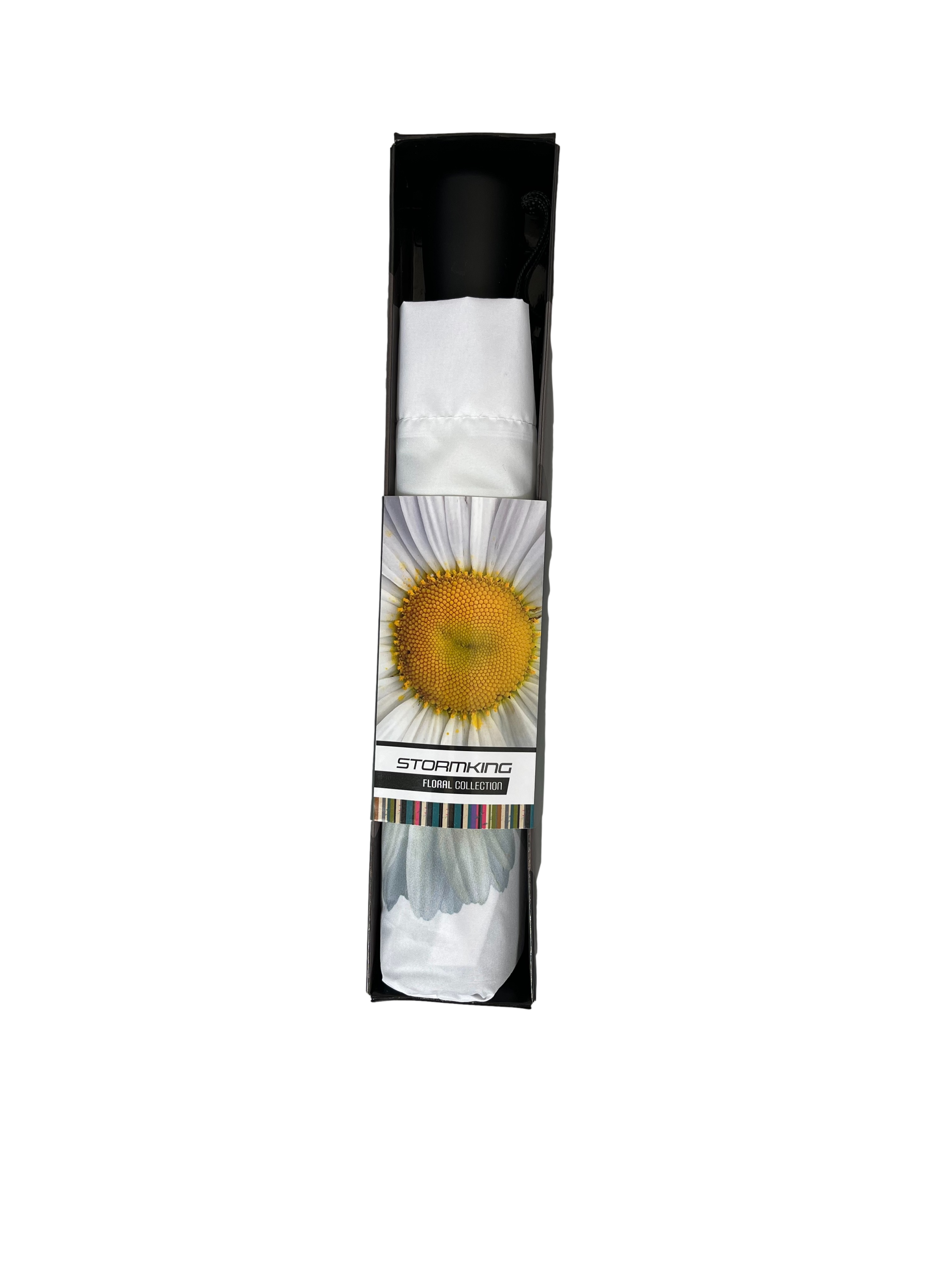 StormKing Folding Floral Umbrella White Daisy