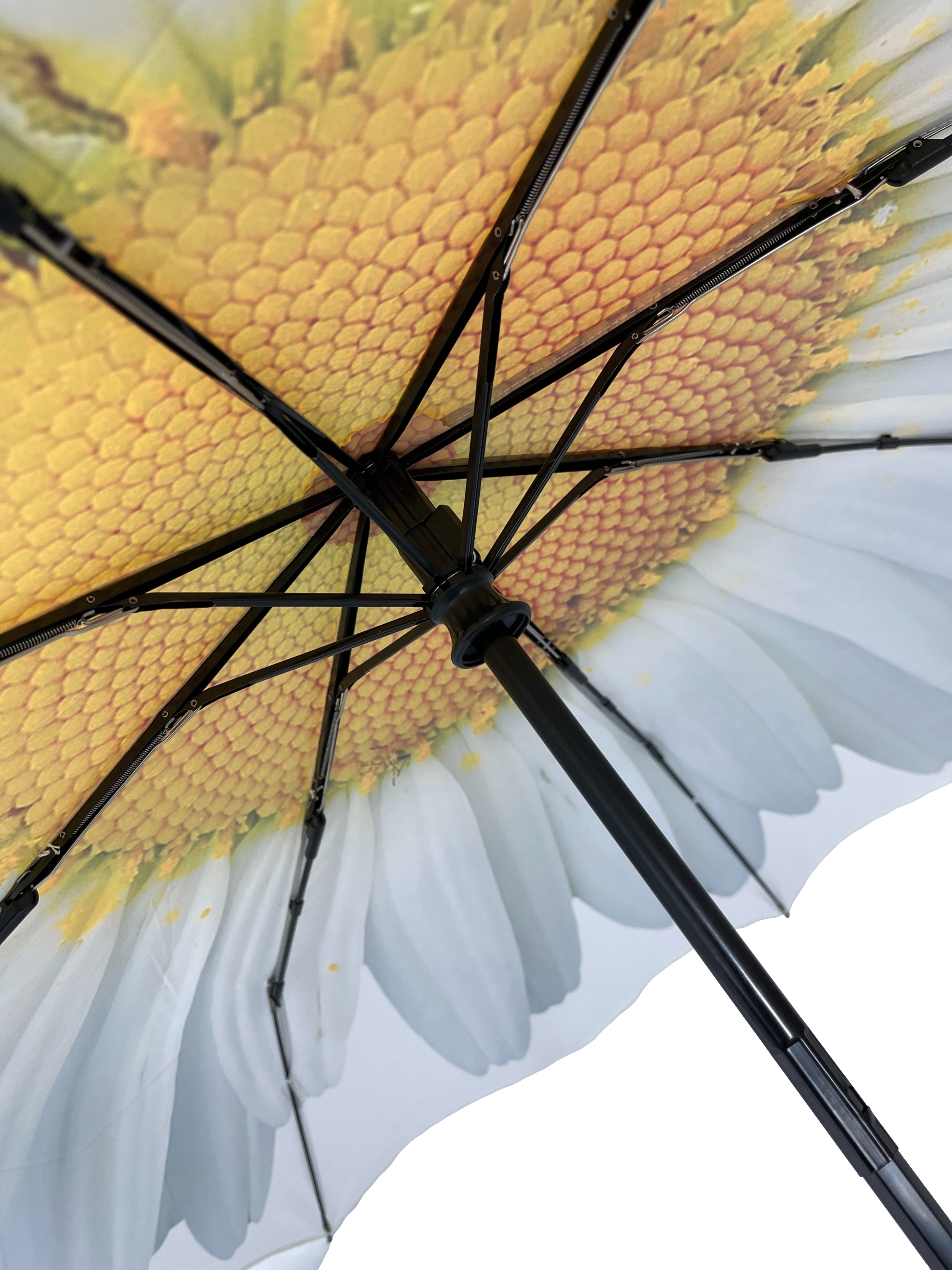 StormKing Folding Floral Umbrella White Daisy