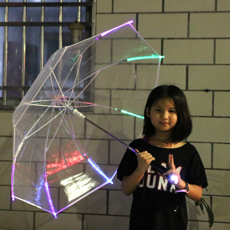 Transparent & Luminous Umbrella (with Flashlight)