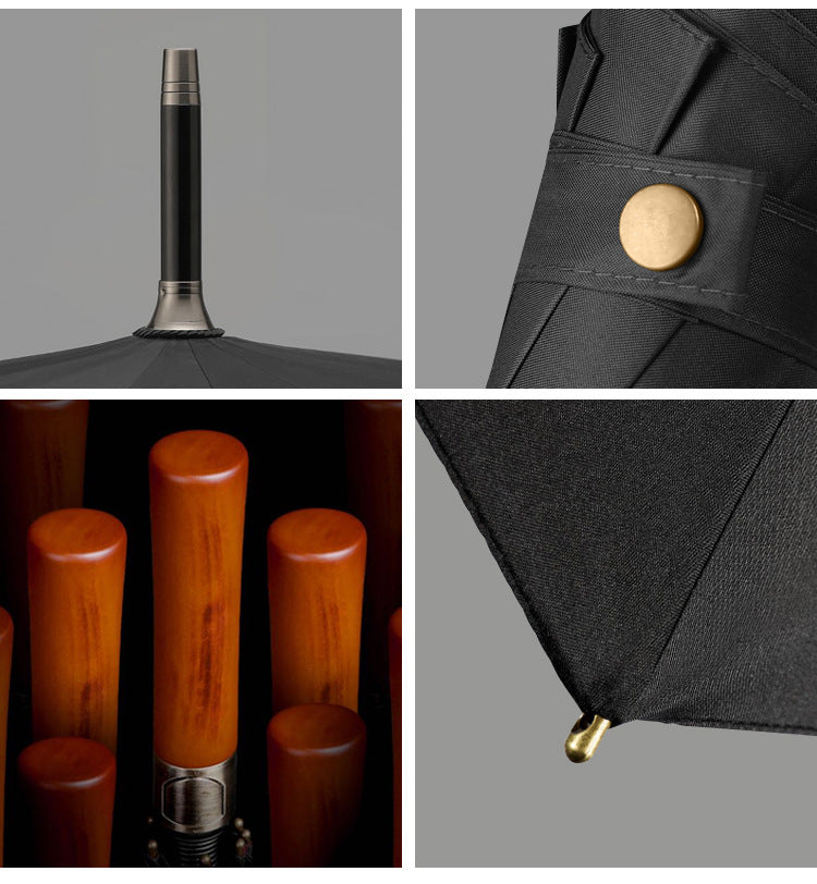 Long Handle Umbrella with Wooden Handle