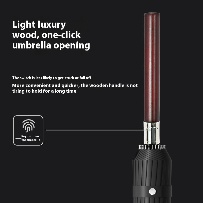 Men's Large Premium Business Umbrella with Wooden Handle