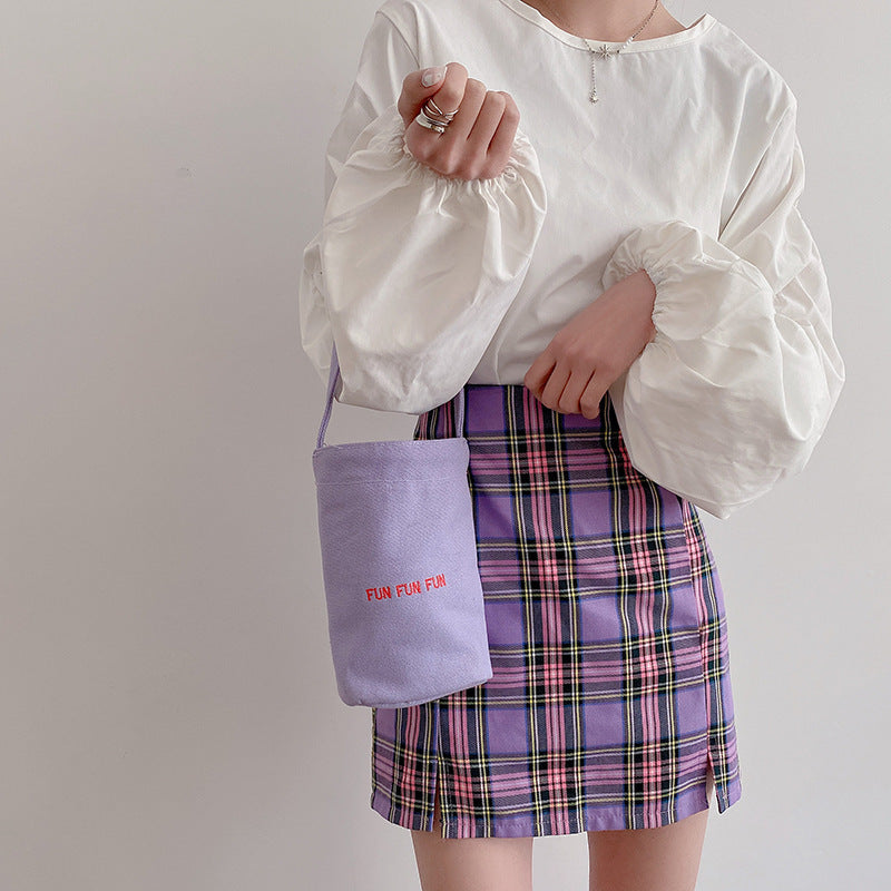 Solid Color Canvas Umbrella Bag